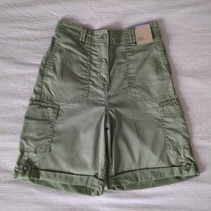 MS Collection Womens Green and Khaki Shorts